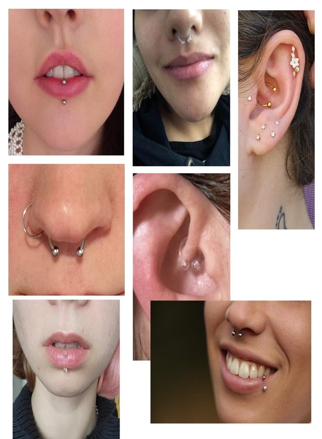 NZDLM حلقات أنف شفافة وفضية من NZDLM، مقاس 16 و18، للنساء والرجال، طقم حلقات أنف فضية على شكل حدوة حصان، مناسب للرياضة والعمل، مجوهرات ثقب شفافة، 12 قطعة - Image 3